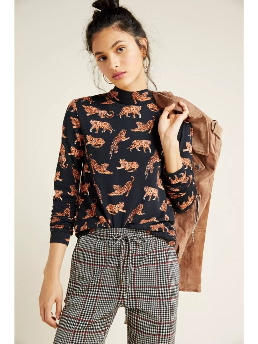 NWT Anthropologie Maeve Tiger Knit Turtleneck Size Medium